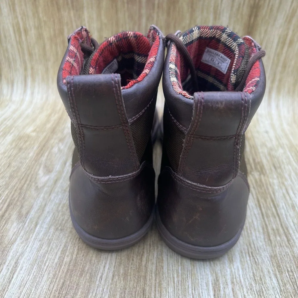 Lems Boulder Boot Women's Size 9 Timber Brown Leather Nylon Minimalist Zero Drop